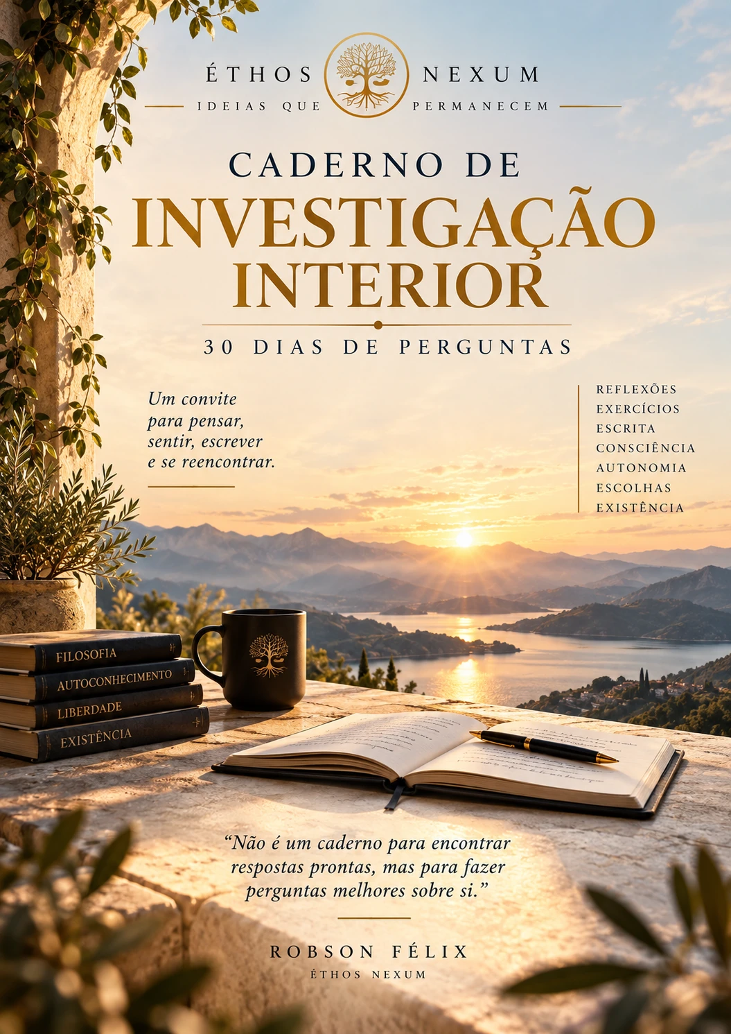 Capa do Caderno de Investigação Interior — 30 Dias de Perguntas