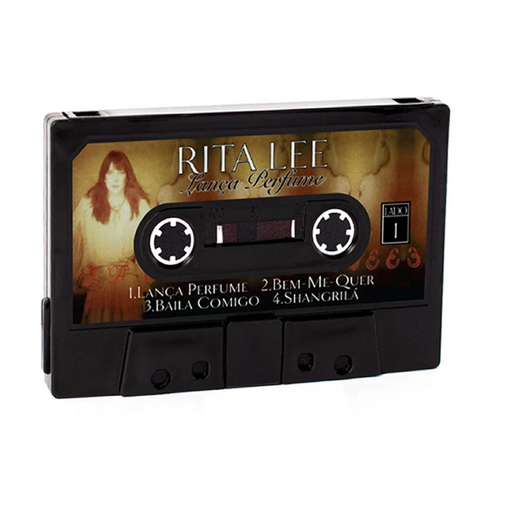 Carteira em formato de fita K7 com tema Rita Lee